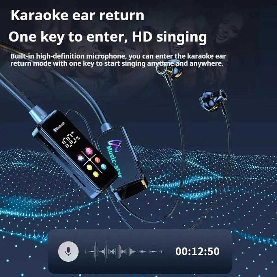 Цветной экран Bluetooth 5.4 Наушники с шейным ободом Беспроводные гарнитуры Hi-Fi стерео Шумоподавление Вкладыши