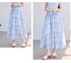 Summer Monet Water Lily Print A-line Half Skirt