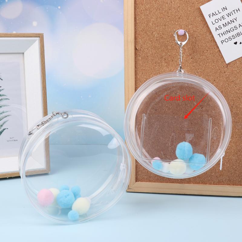 Сумка для хранения Baby Three Kimmon, плюшевая кукла Laboo, сумка для ключей из ПВХ, подвеска, прозрачный круглый чехол для куклы на молнии