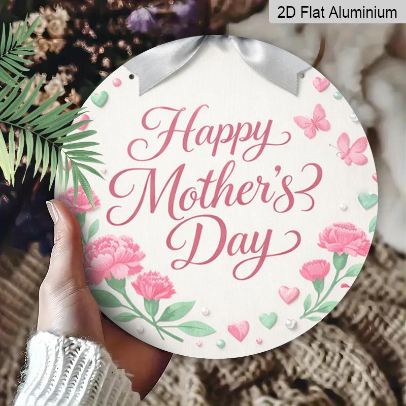 2D Flat, Aluminum Metal Sign Mother's Day Commemorative Plaque - an Elegant And Heartfelt Gift with "for Mom" Inscription, 20X20Cm(7.87Inch) Desktop