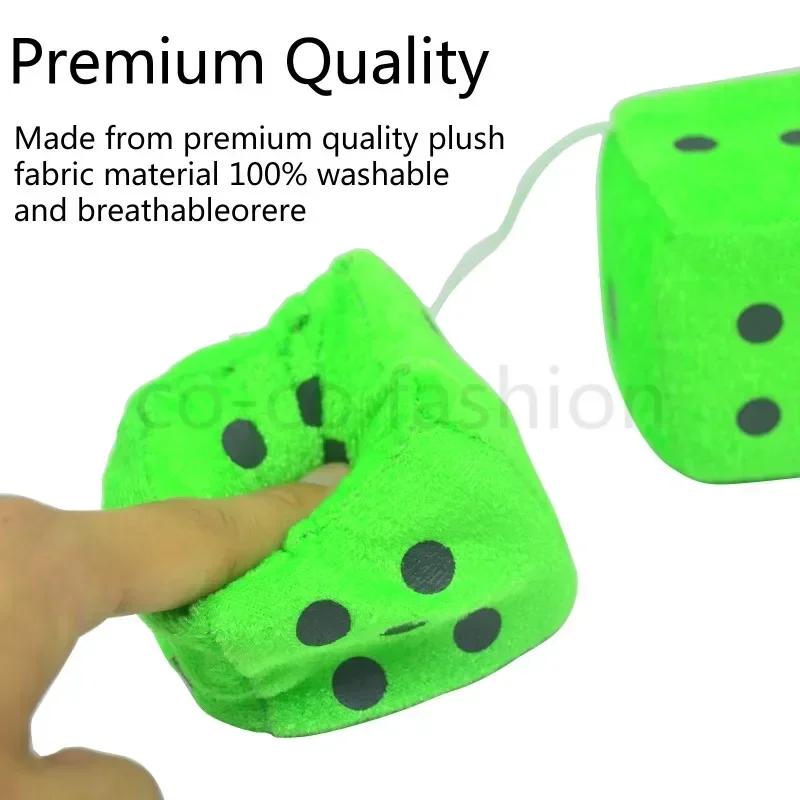 Автомобильное зеркало заднего вида Подвеска-кубики Авто Плюшевые кубики Украшения Присоска Украшение-кубики Брелоки для ключей для интерьера автомобиля