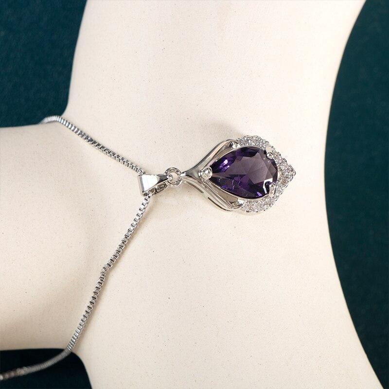 BELLA BOX Женское ожерелье нового дизайна, фиолетовое цирконие, уникальные аксессуары для вечеринки, необычный подарок для девушки, эффектные ювелирные изделия