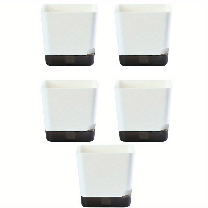 5Pcs Self Watering Plant Pot, Flower Planters, Modern Flower Pots with Water Reservoir, Mini Plant Pots Herb Garden Planter