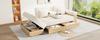 Sectional Sofa with Storage, 3-Way Adjustable Backrest, Sofa Bed with Drawers, Chenille Fabric, MDF Frame, Cup Holder & Storage Ottoman, 217cm, Beige