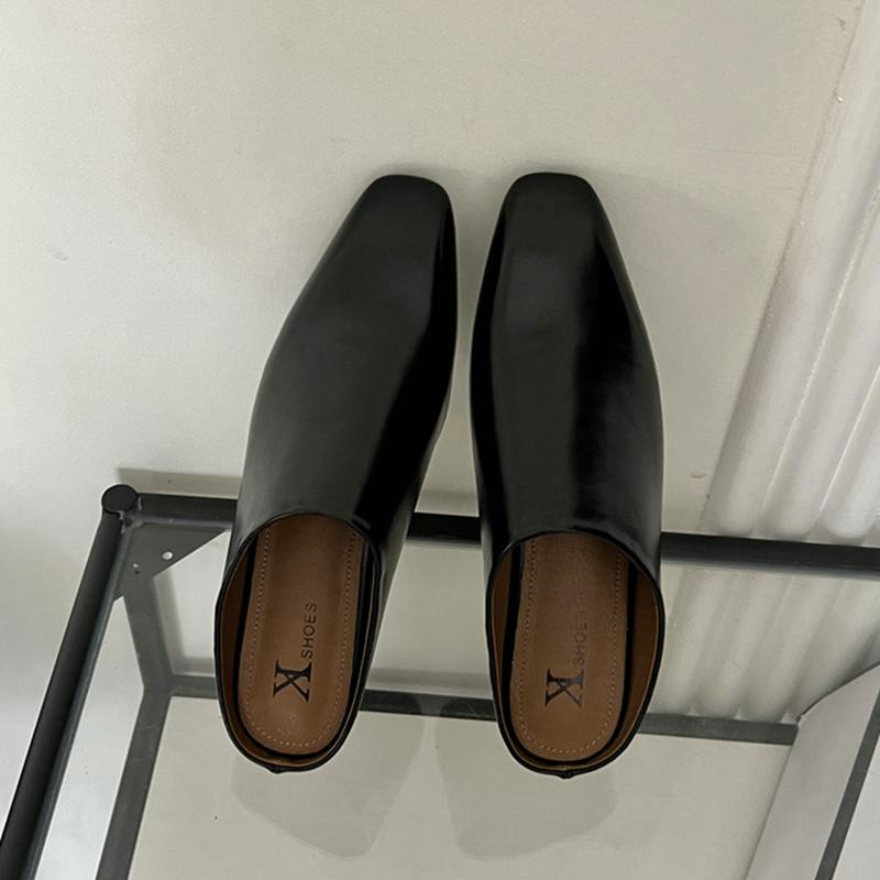 Модные женские тапочки SUOJIALUN 2025 Осень, женские тапочки с круглым носком, слипоны, женские повседневные мюли, обувь на плоской подошве, уличные сандалии для платья