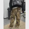 Men's Vintage Wasteland Camouflage Leopard Jeans: Retro Wide-Leg Style