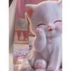 Women's Long Sleeve Cartoon Pink Kitten Print T-Shirt - Crew Neck Top for Daily and Office Wear