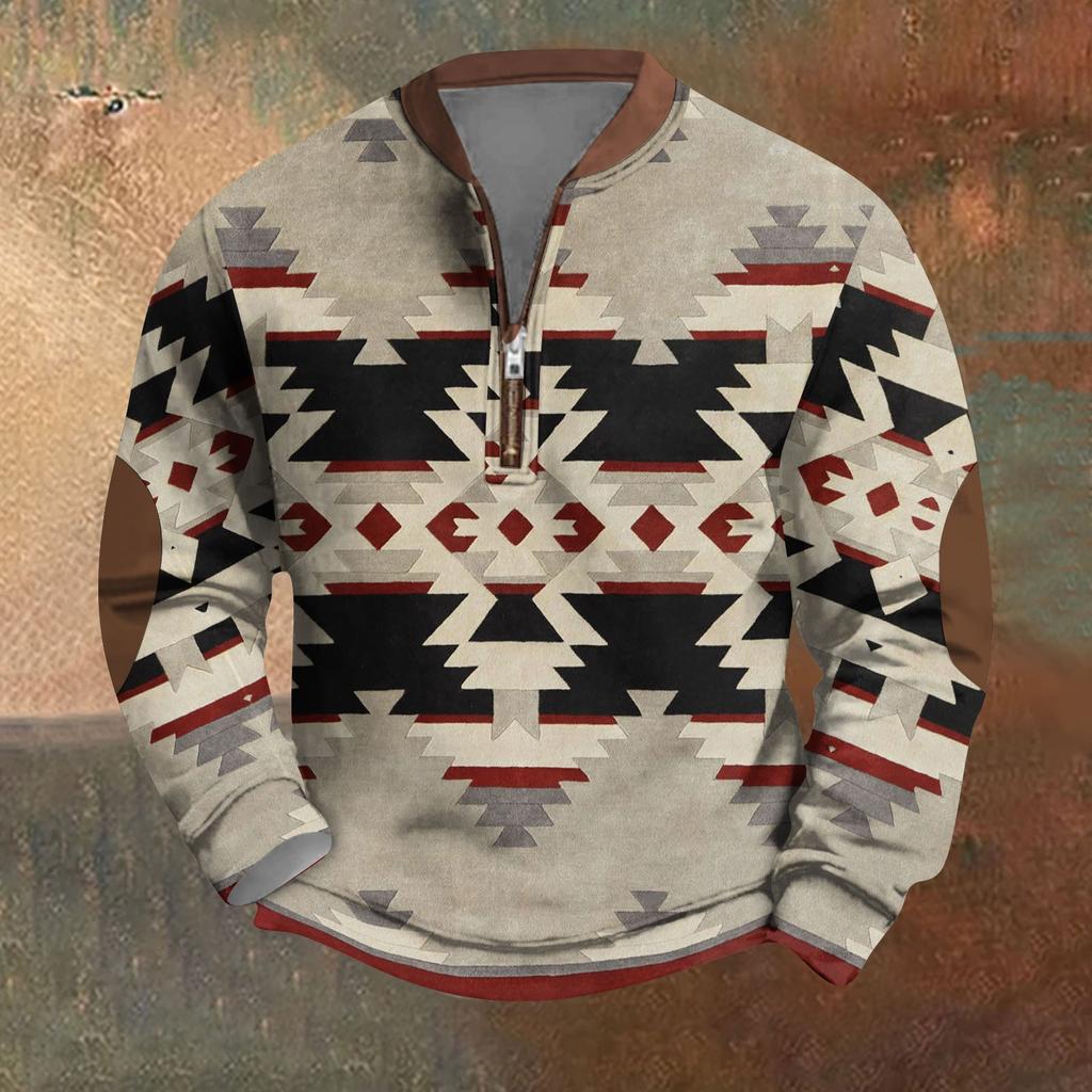 Мужская повседневная толстовка в стиле ретро с градиентным принтом