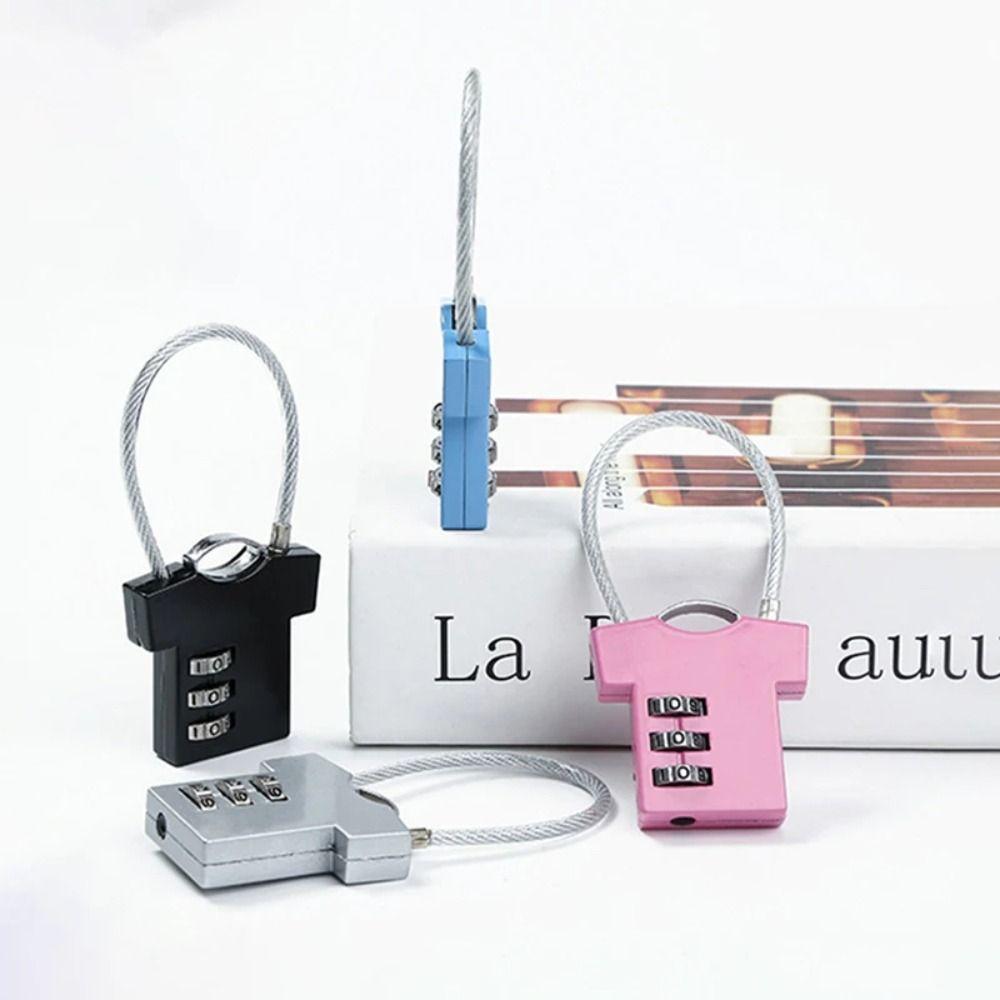 3 Digit Password Lock Steel Wire Suitcase Luggage Coded Lock Multifunctional Security Lock