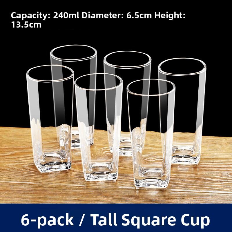 High Temperature Resistant Glass Cup Set for Home Use Guest Drinking Tea Juice Beer White Wine Cup New Model Transparent roun...
