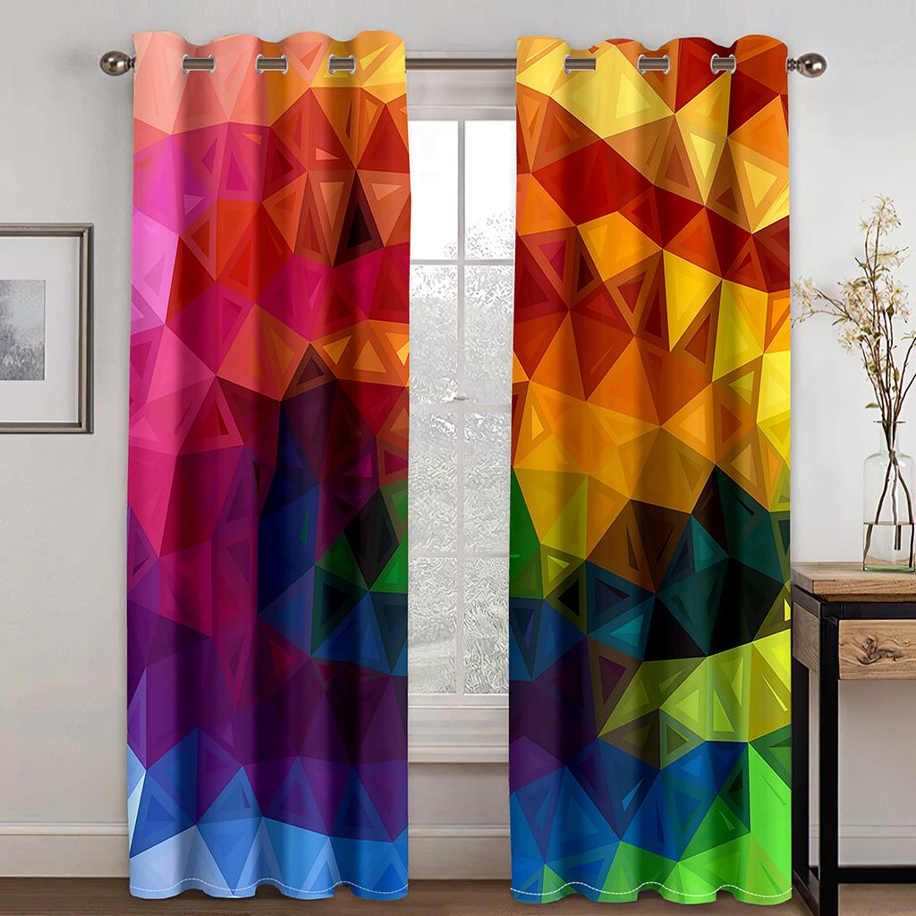 Гостиная Спальня Домашний Декор cortinas для Дешевые Ослепительно Яркие Радужные Бесплатная Доставка 2 Панели Элегантные Оконные Шторы Идеально