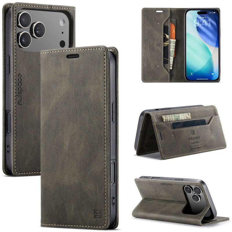 Магнитный кожаный чехол-книжка для iPhone 17 16 15 Pro Max 16E Air 14 Plus 13 12 11 Pro Max с отделениями для карт, кошелек