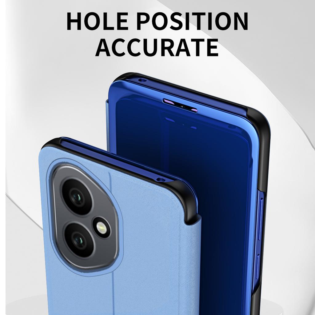 Для Honor 400 5G (Глобальный) Чехол-книжка из кожи с окошком для просмотра и подставкой