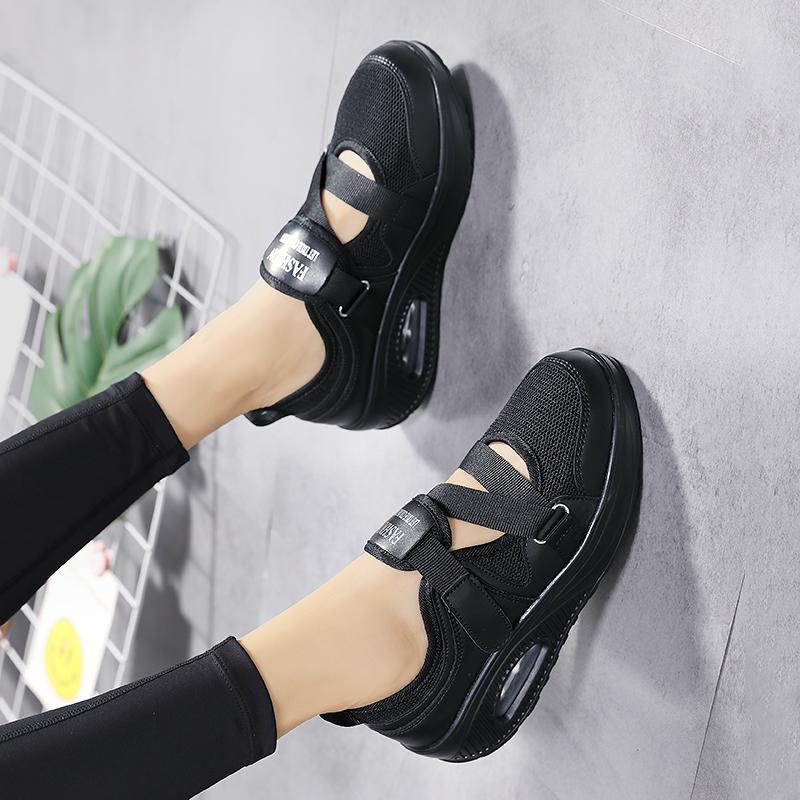 Туфли-качалки с пряжкой, Повседневная спортивная обувь с воздушной подушкой, Дышащая обувь для ходьбы, Обувь для мам, Обувь для пожилых