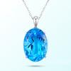 Rhine River Blue Topaz and Sapphire Sterling Silver Pendant Necklace for Women