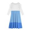 Girls' Tiered Ruffle Dress - Long Sleeve Printed Maxi With Pockets