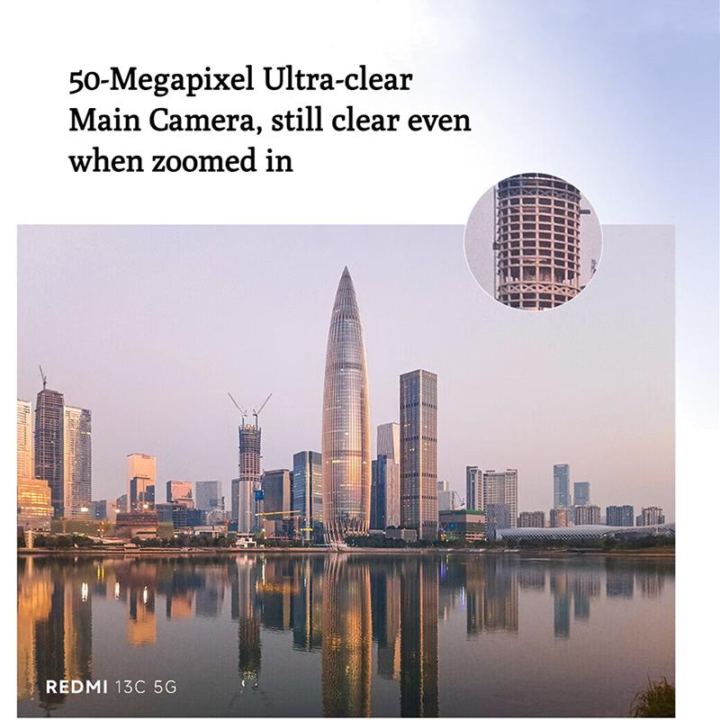 Xiaomi Смартфон Redmi 13C 5G MediaTek Dimensity 6100+ Восьмиядерный Redmi13C 5G Мобильный телефон Игры Изображения Офис Прямые трансляции Киберспорт