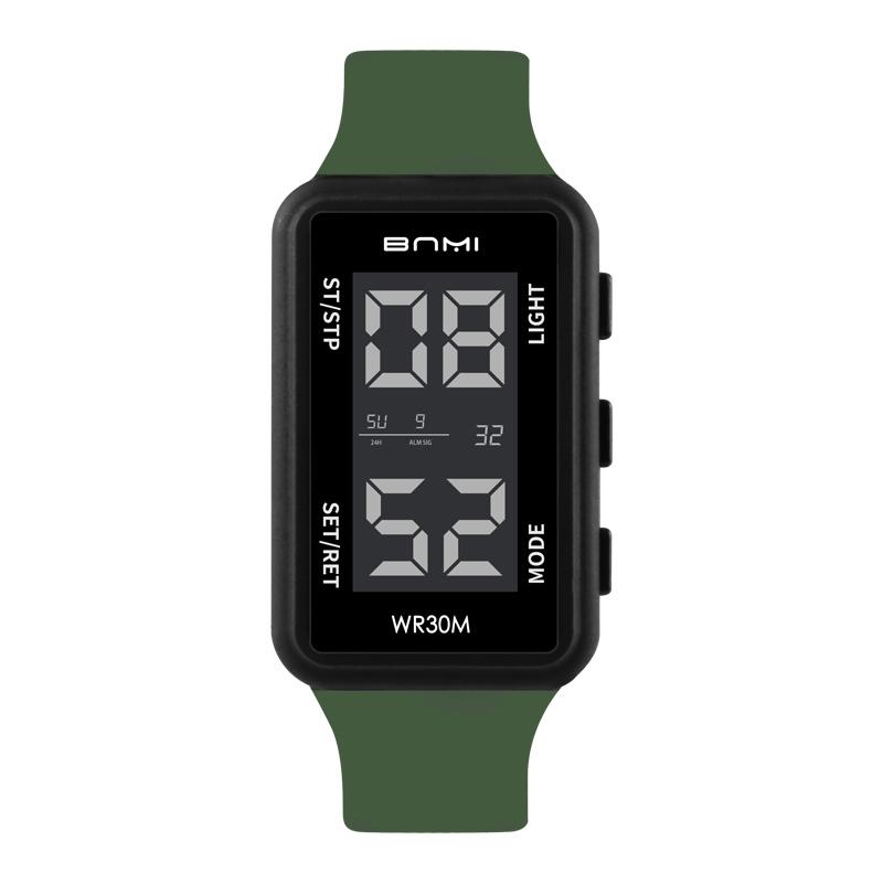 Multifunctional Rectangular Men's Electronic Watch 30m Waterproof Alarm Clock LED Display Sports Watch Man Digital Wristwatches