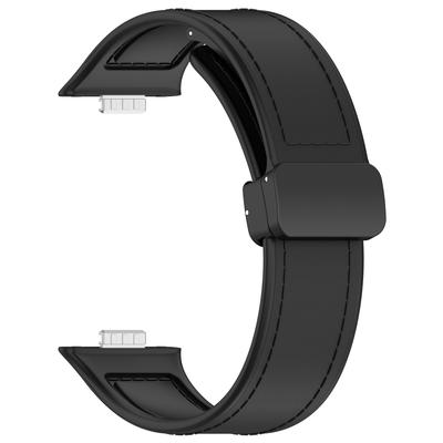 Для Huawei Watch Fit 3 Силиконовый ремешок с кожаным покрытием Регулируемый ремешок для часов с магнитной застежкой