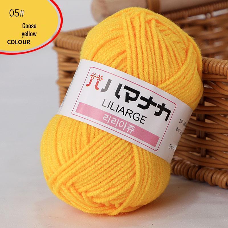 Корейская хлопковая пряжа для детской пряжи: Пряжа для вязания крючком и ручного вязания, 4-слойная, для кукол, младенцев и детей.