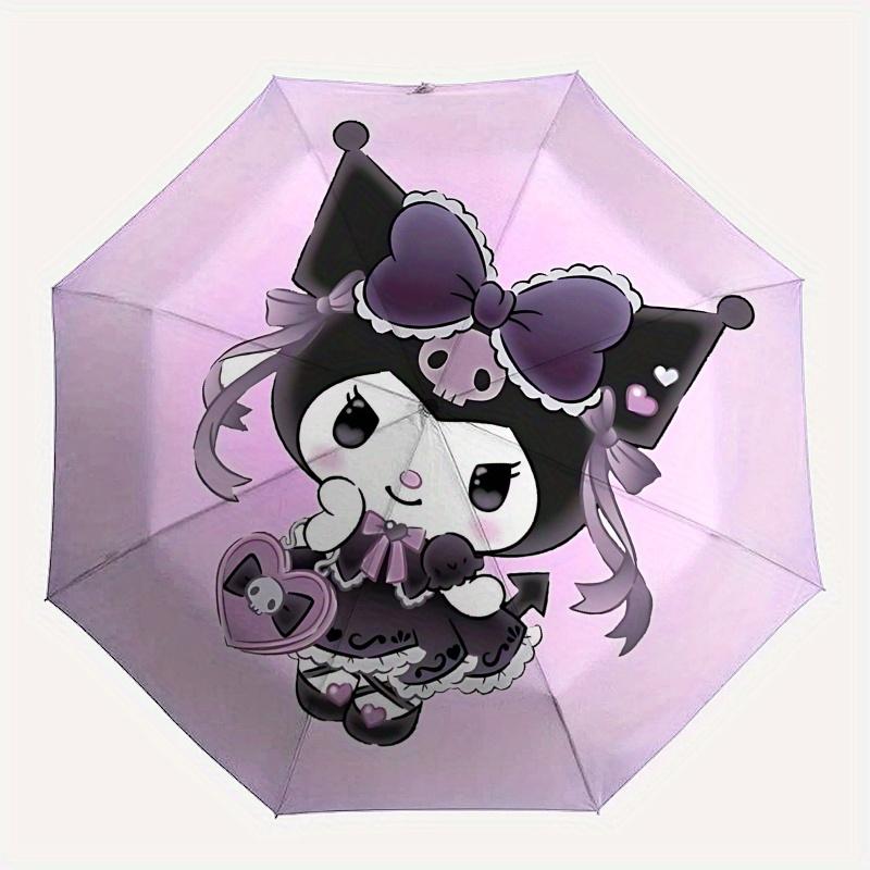 Cute Character,Gothic Lolita Automatic opening and closing folding umbrella with 8 rib frame and compact travel design,perfect for all occ