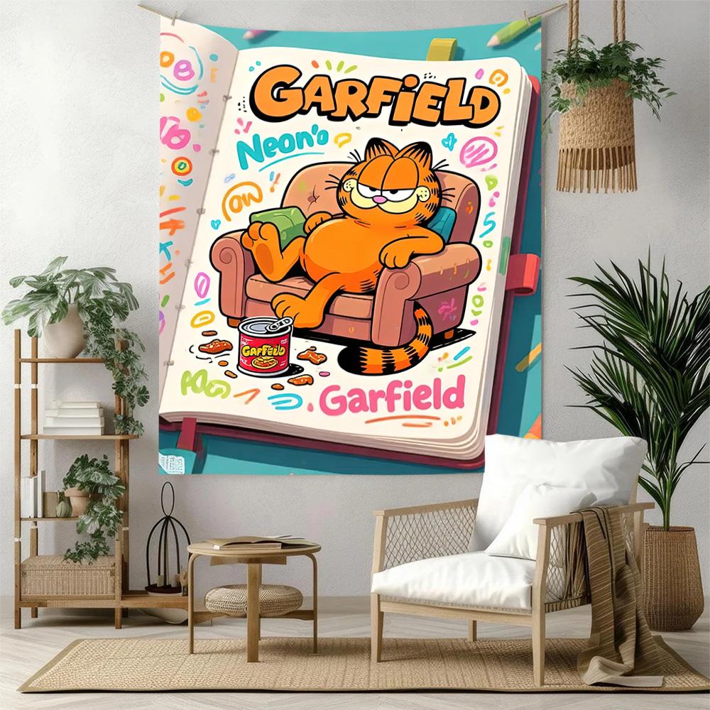 Garfield S Love Triangle Wall Decor Tapestry Art For Pet Memorial Birthdaywedding Party Backdrop Family Gift