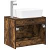 Bathroom Furniture Set Smoked Oak Engineered Wood