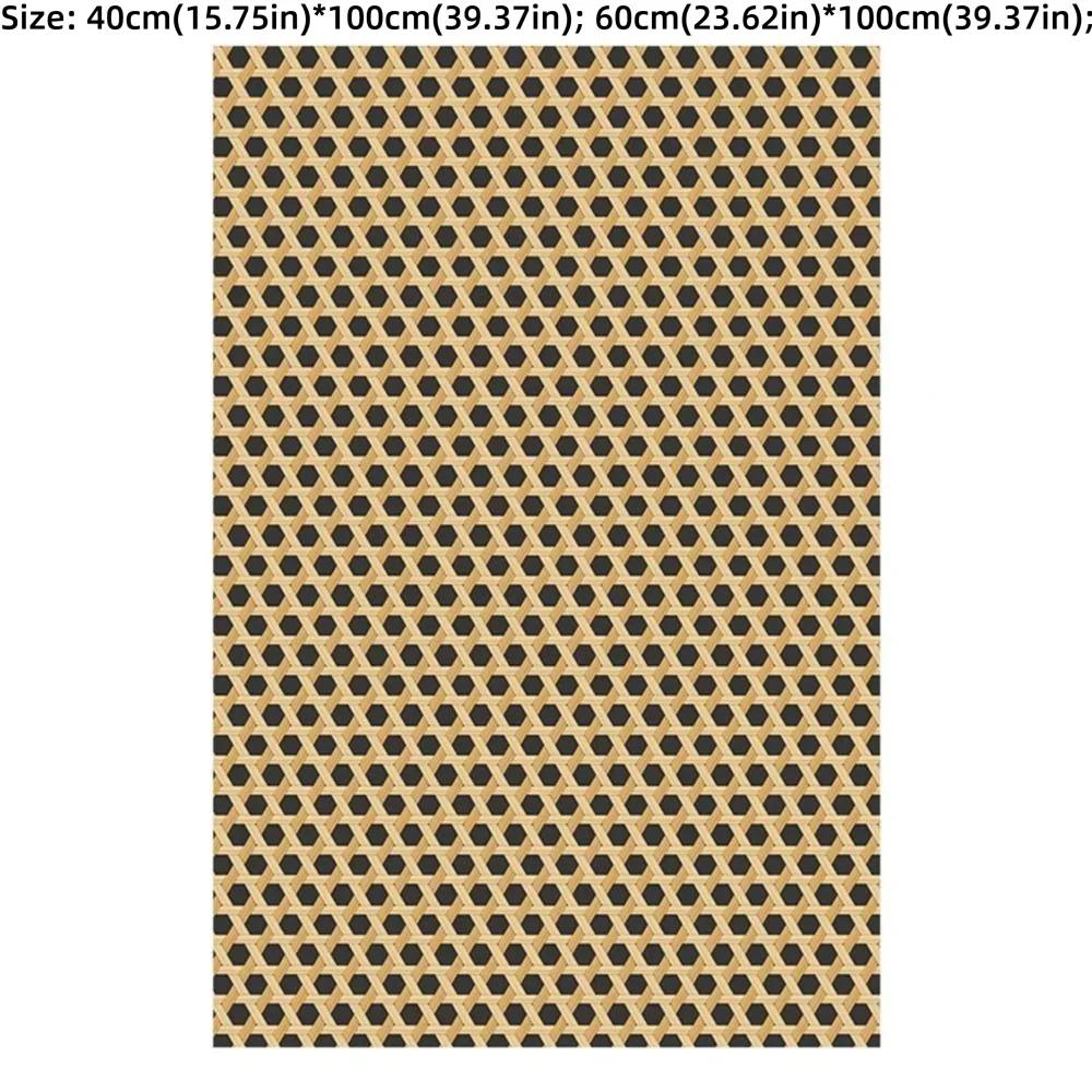 Бамбуковый плетеный узор Наклейки на стену Самоклеящиеся Ретро стиль Наклейка на мебель Сделай сам Желтый Черный Сотовая сетка Обои
