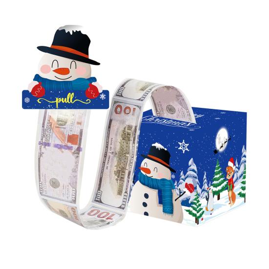 Christmas Money Box Pull-out Cash Gift Box DIY Holiday Money Gift Box with Transparent