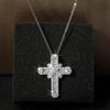 European and American Niche Minimalist Design Diamond Cross Pendant Necklace for Women