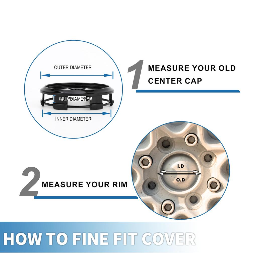 A ABSOPRO 1pc Universal Wheel Center Hub Cap Durable 65mm 2.56" Outside Diameter Vehicle