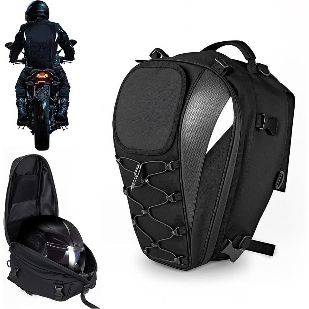 Motorcycle Bag  Motorcycle Saddle Bag High-capacity Motorcycle Helmet Backpack Reflective Tail Bag Luggage