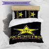 3pcs Rockstar Energy pattern bedding set duvet cover set includes duvet cover &pillowcases,perfect all season bedroom decoration&gift