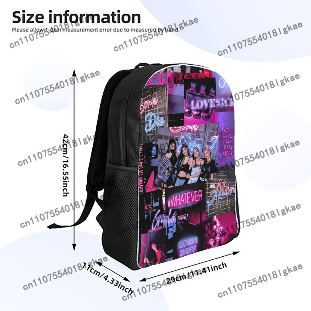 A Straightforward Single-Layer Backpack from Kpop Black & Pink, Perfect for Coffee Outings, Classes, Or Exploring The City.