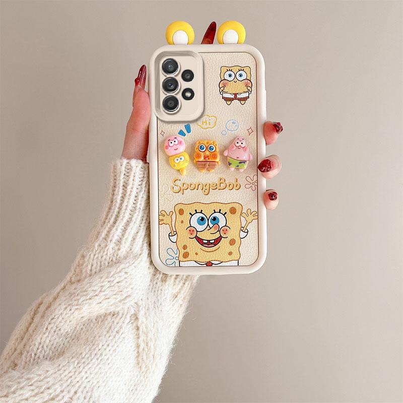 KEYSION Милый чехол с 3D-мультяшным изображением уха для Samsung A53 5G A23 с браслетом, мягкий силиконовый противоударный чехол для телефона Galaxy A13 4G