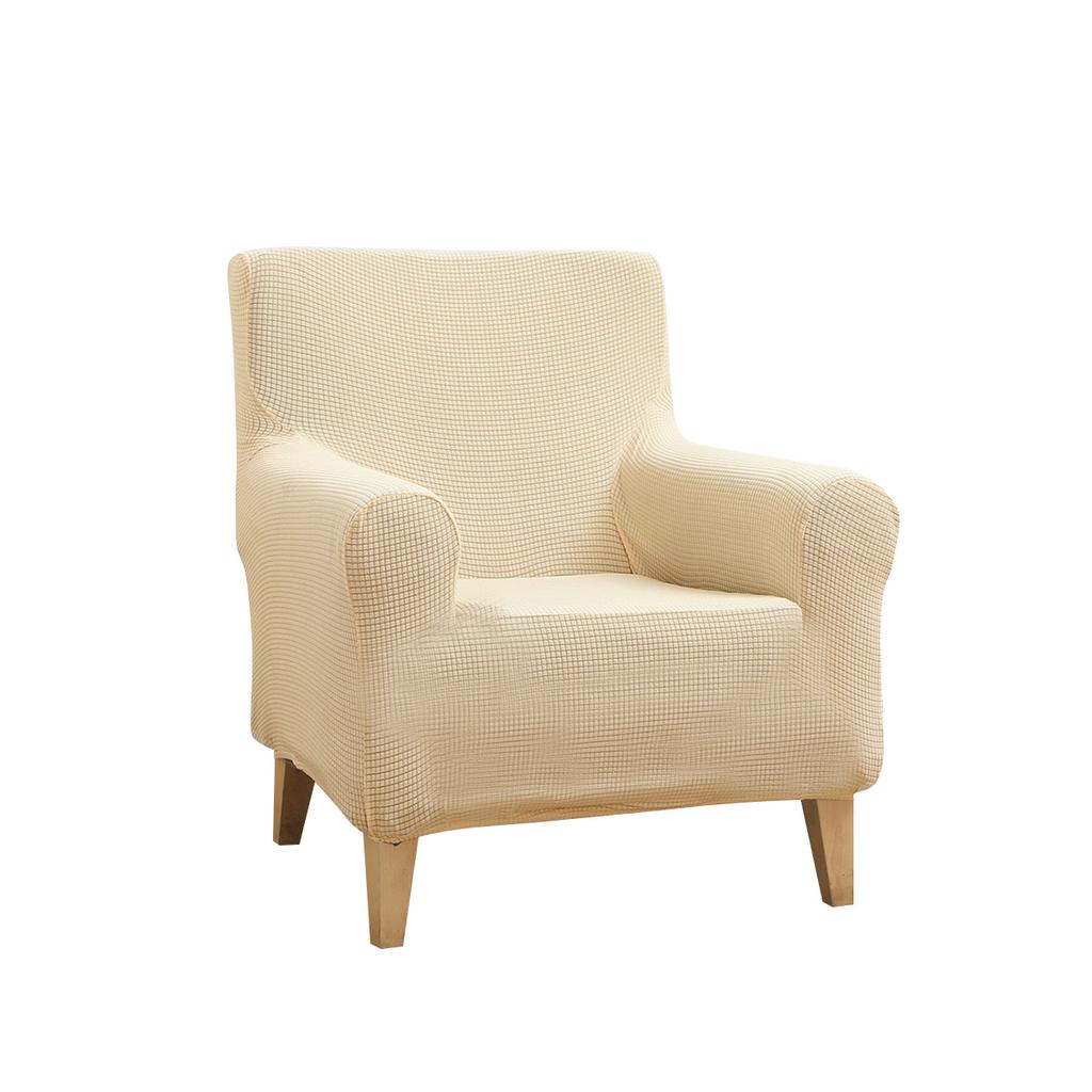 Однотонный чехол для кресла с подлокотниками, натяжной чехол для кресла с деревянными подлокотниками, водонепроницаемый чехол для мебели, эластичный спандекс, современный декор для дома