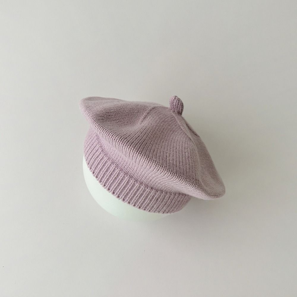 Knitted Baby Beret Hat Korean Warm Soft Kids Berets Autumn Winter Cute Painter Hat Boys Girls