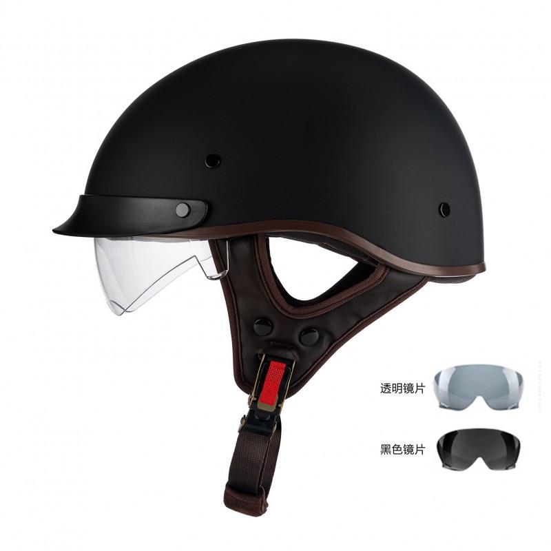 Motorcycle Half Helmet Vintage Scooter Men Women Universal Seasonal Lightweight Retro Crash