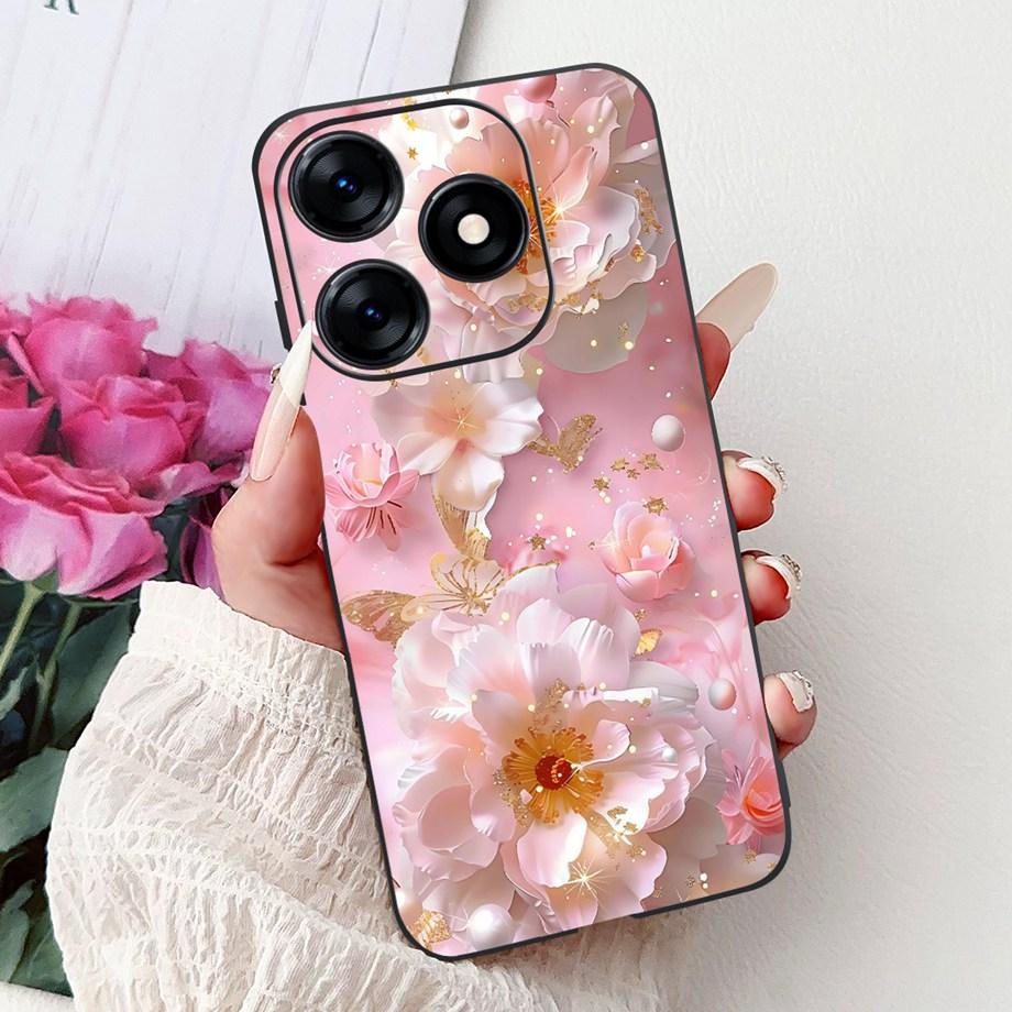 Роскошный Матовый Силиконовый Мягкий Чехол Для Tecno Spark 10c 10 Pro Spark10 4G 5G KI5k KI5q KI7 KI8 Capa Цветок Любящее Сердце Бантик Etui