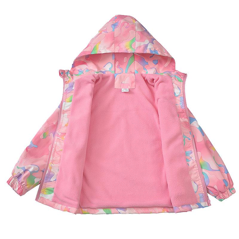 Girls' Korean Style Fleece-Lined Windbreaker - Autumn/Spring Fashion