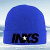White star between INXS text Unisex Women Unisex Knitted Hat Beanie Pullover Cap Winter Thermal Warm Christmas Outdoor Cycling Hiki