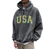 Men's Loose Printed Hooded Sweatshirt Men's Casual Fashion Sports Raglan Sleeves Pullover Sweatshirt