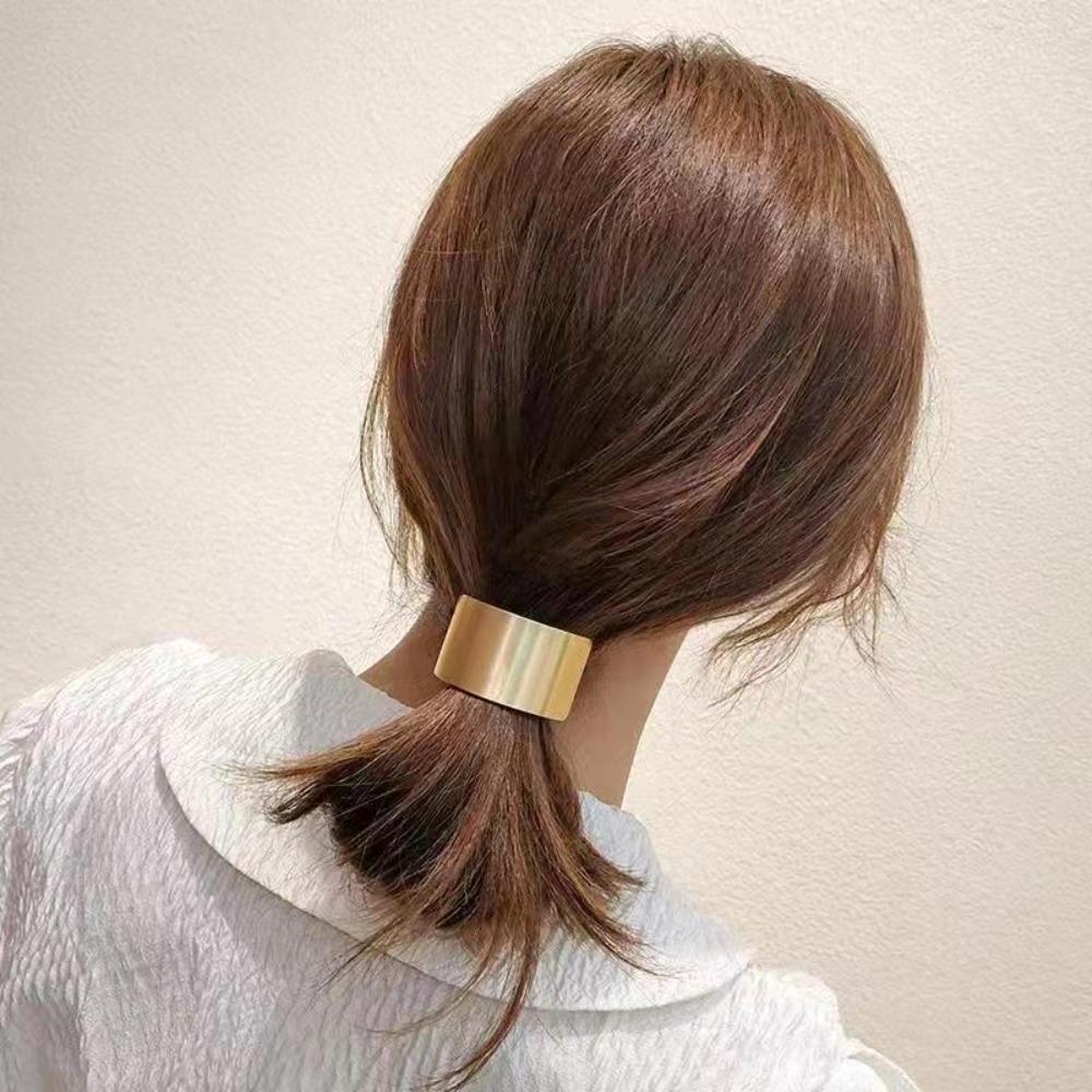 Geometric Hollow Gold Hair Rope High Elasticity Hair Loop New Ponytail Holder Baby Girl Headdress