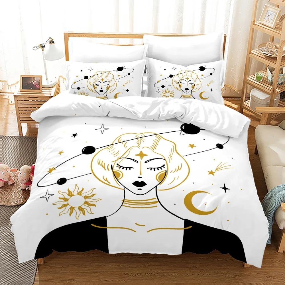 Comforter Mandala Sun And Moon Decor Set King Queen Sizeboho Exotic Style Polyester Bedding Set For Adults