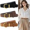 Роскошный Дизайн Замшевый Кожаный Ремень Золотая Пряжка-Штырь Пояс Ретро Женский Пояс для Талии Джинсовое Украшение