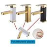 Gold Faucet Bathroom Metal Stainless Steel Handle Hot and Cold Mixer Faucet Square Faucet Beautiful Bathroom