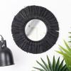 Round Black Boho Mirror 32cm