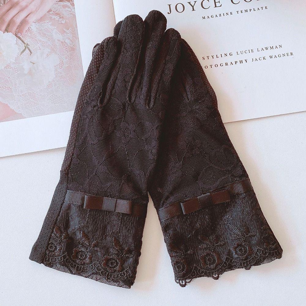 Breathable Lace Summer Sun Protection Gloves Sunscreen Gloves Anti Ultraviolet Ice Silk
