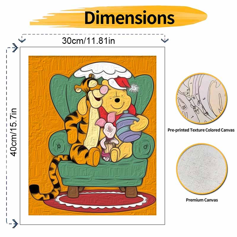 Disney Oil Painting Kit Painting Winnie The Pooh Home Bedroom Wall Decor Gift
