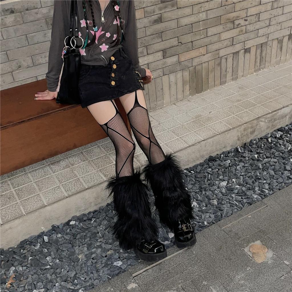 Чехол для ног Spice Girl на Хэллоуин, чехол для носков Millennium Y2K, длинный мохнатый чехол для ног, теплый чехол для ног из искусственного меха